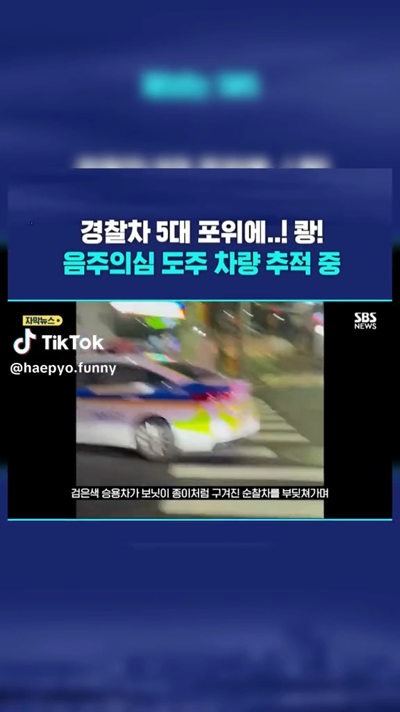 경찰차 5대포위에 도주