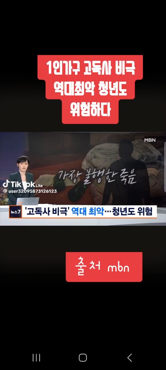 1인가구 고독사 청년도 위험