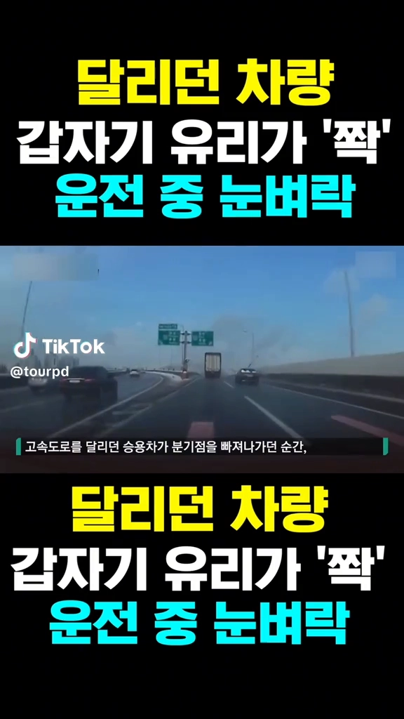 달리는 차량 날벼락