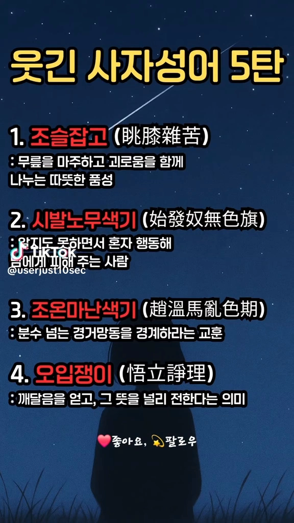 웃긴 사자성어