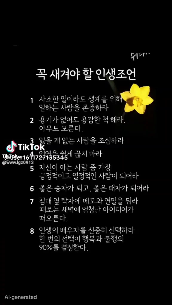 꼭 새겨야할 조언