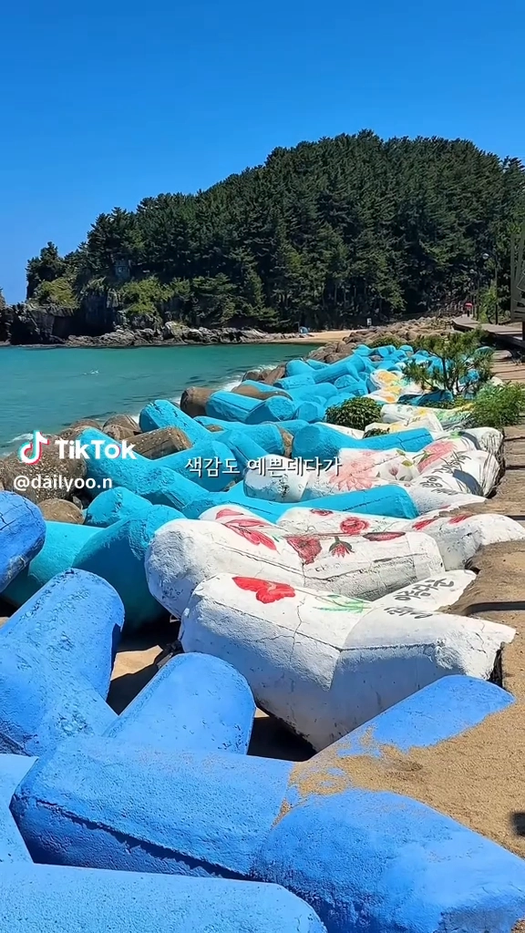 포토존이 있는 한섬해수욕장