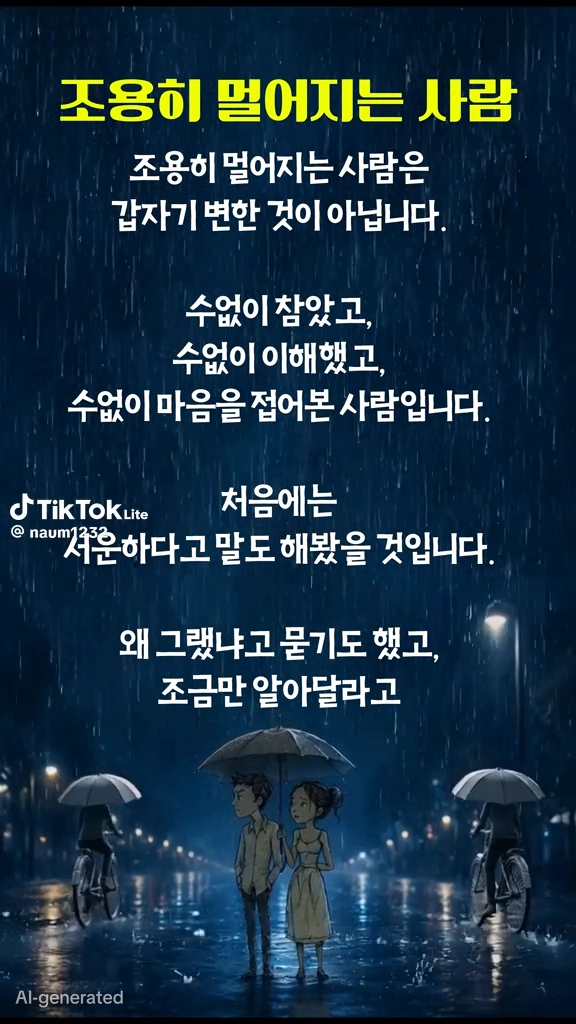 조용히 멀어지는 사람