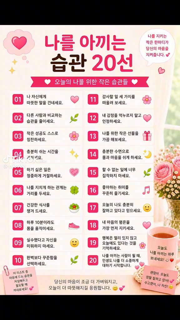 나를 아끼는 습관