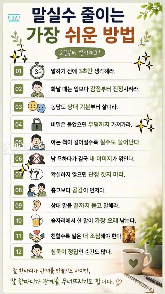 말실수 줄이는 방법