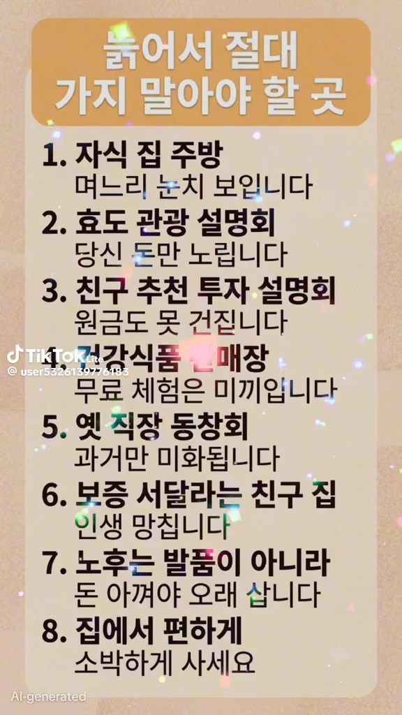 늙어서 가지 말아야 할곳