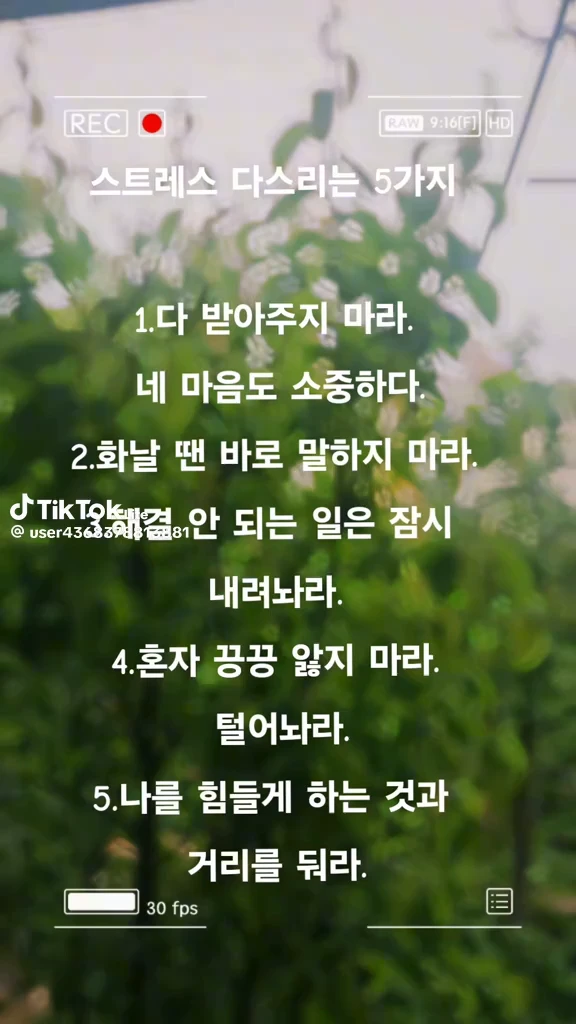 스트레스 다스리는 5가지